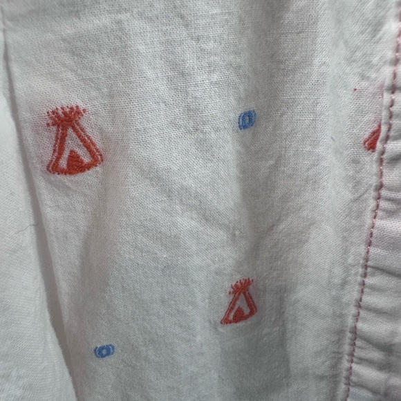 Anthropologie Maeve White and Orange tepee print button down size 10 - Picture 7 of 14